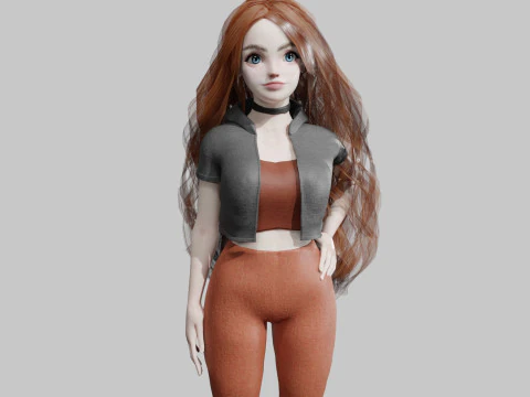 귀여운 아름다운 여자 V39711 3D 모델