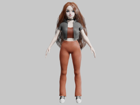 Cute Beautiful woman V39711 3D Model