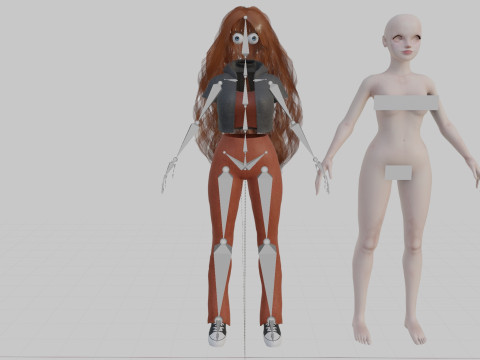 Cute Beautiful woman V39711 3D Model