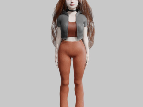 Cute Beautiful woman V39711 3D Model