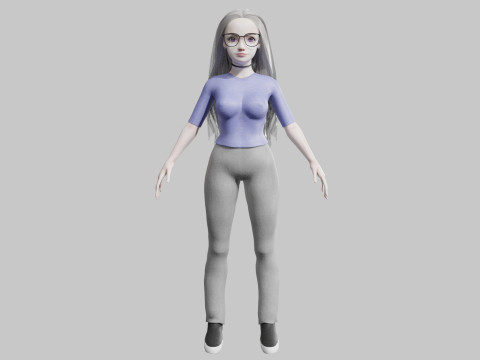 Cute Cartoon woman V32624 3D Model