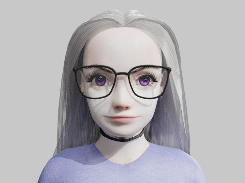 Cute Cartoon woman V32624 3D Model