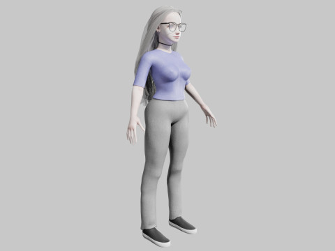 Cute Cartoon woman V32624 3D Model