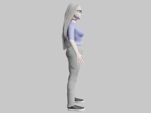 Cute Cartoon woman V32624 3D Model