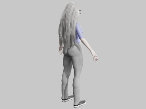 Cute Cartoon woman V32624 3D Model