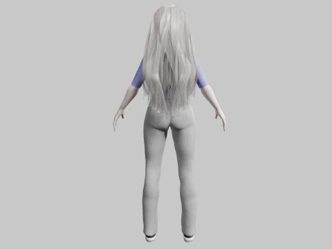 Cute Cartoon woman V32624 3D Model