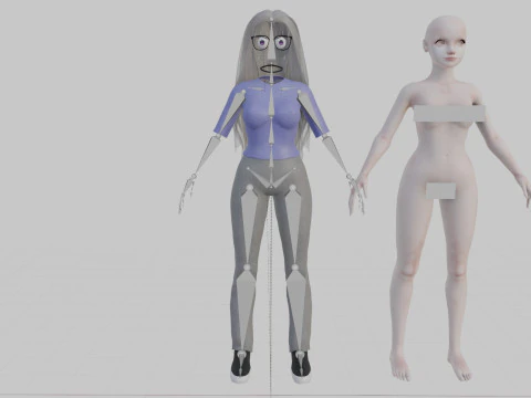 Cute Cartoon woman V32624 3D Model