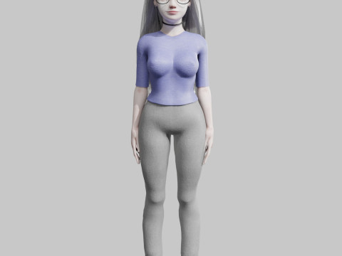 Cute Cartoon woman V32624 3D Model