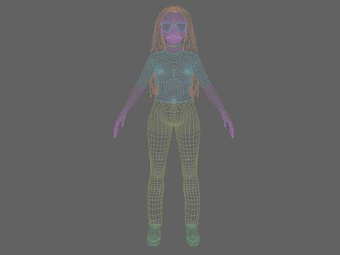 Cute Cartoon woman V32624 3D Model