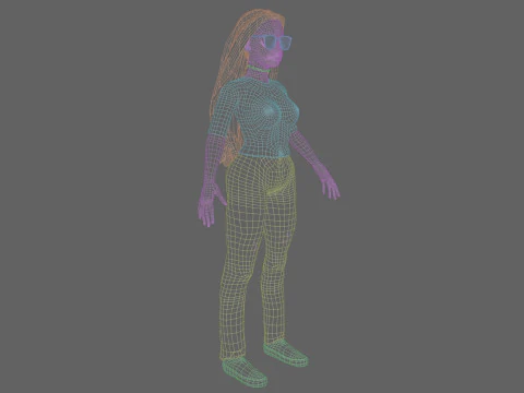 Cute Cartoon woman V32624 3D Model