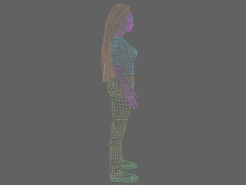 Cute Cartoon woman V32624 3D Model