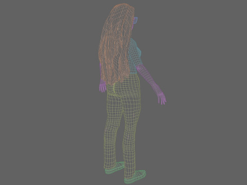 Cute Cartoon woman V32624 3D Model