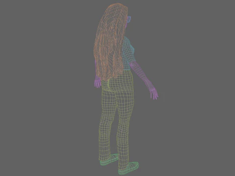 Cute Cartoon woman V32624 3D Model