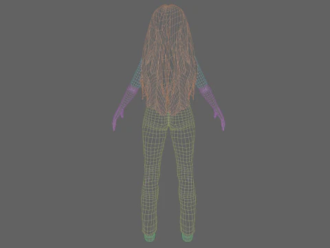 Cute Cartoon woman V32624 3D Model