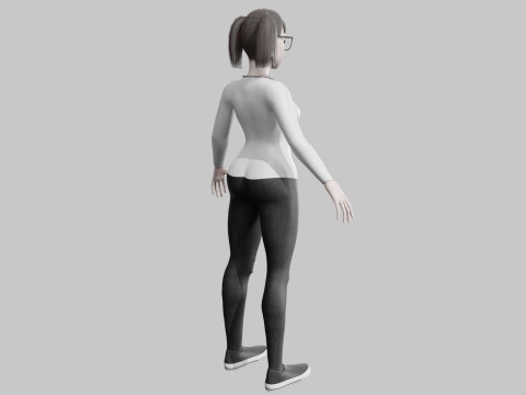 Cute cool woman V24841 3D Model