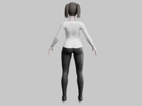 Cute cool woman V24841 3D Model