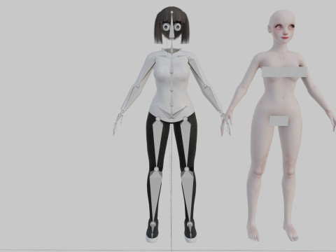 Cute cool woman V24841 3D Model