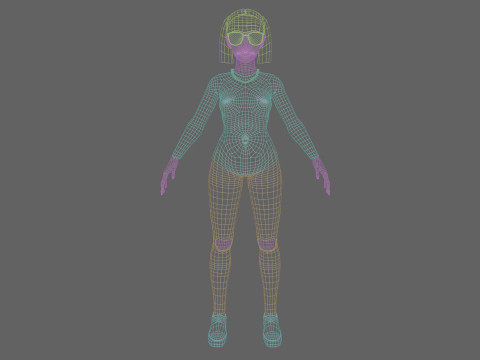 Cute cool woman V24841 3D Model