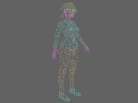 Cute cool woman V24841 3D Model