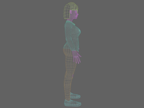 Cute cool woman V24841 3D Model