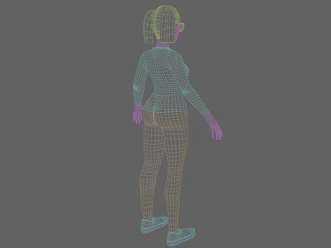 Cute cool woman V24841 3D Model
