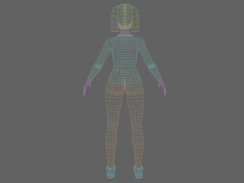 Cute cool woman V24841 3D Model