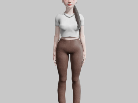 Cute pretty Woman V21873 3D Модель