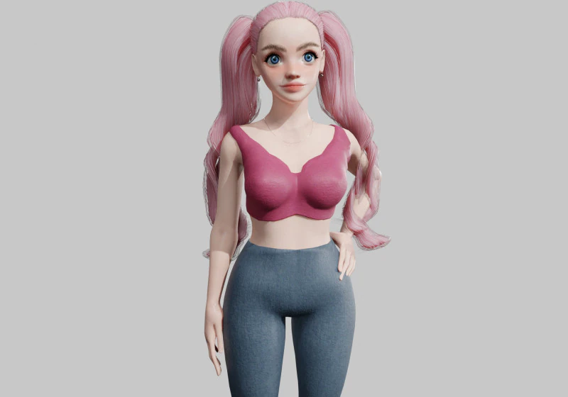 Мила жінка-підліток V34805 3D Модель .c4d .max .obj .3ds .fbx .stl .blend 