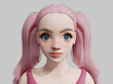Cute teen woman V34805 3D 模型
