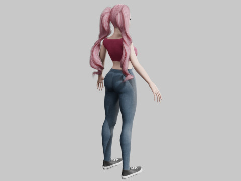 Cute teen woman V34805 3D 模型