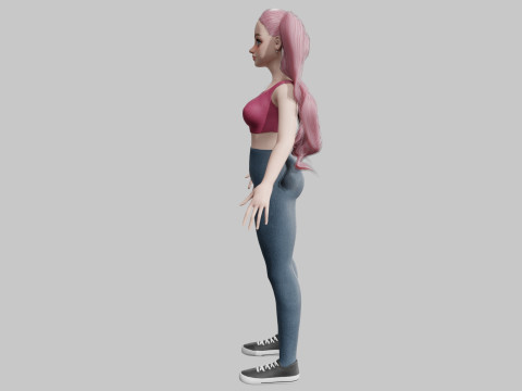 Cute teen woman V34805 3D 模型