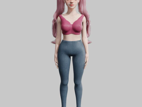 Мила жінка-підліток V34805 3D Модель