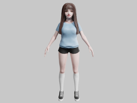 Cute Young Woman V37980 3D Model