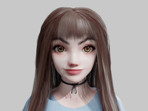 Cute Young Woman V37980 3D Model