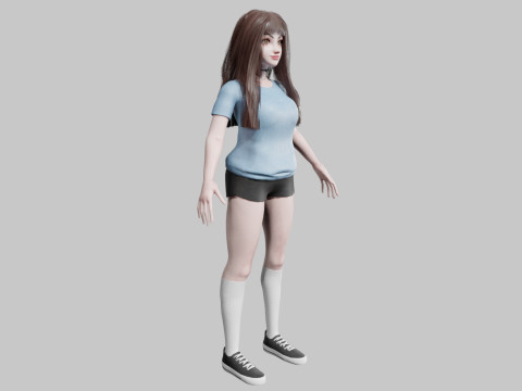 Cute Young Woman V37980 3D Model