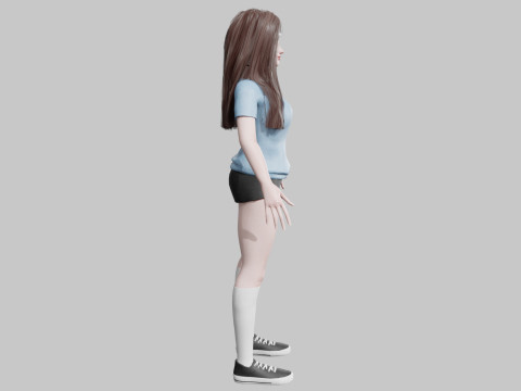 Cute Young Woman V37980 3D Model