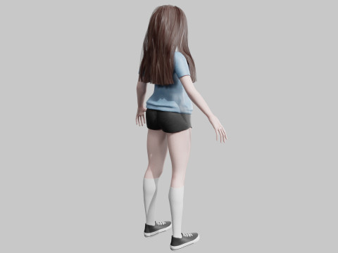Cute Young Woman V37980 3D Model