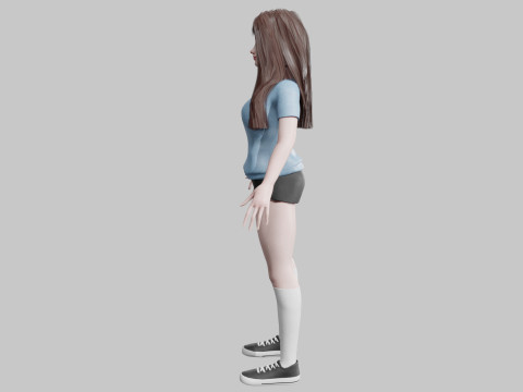 Cute Young Woman V37980 3D Model