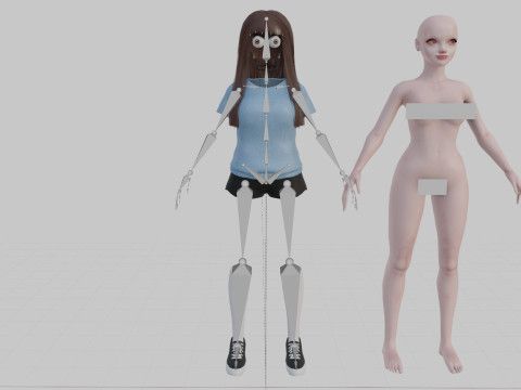 Cute Young Woman V37980 3D Model