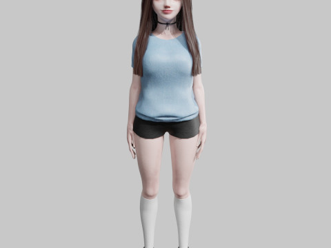 Cute Young Woman V37980 3D Model