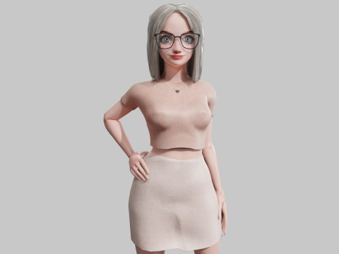 Pretty Basic Woman V32664 3D Model
