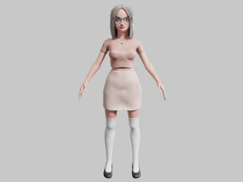 Pretty Basic Woman V32664 3D Модель