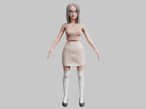 Pretty Basic Woman V32664 3D Model