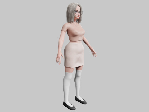 Pretty Basic Woman V32664 3D Модель