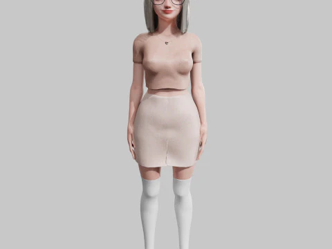 Pretty Basic Woman V32664 3D Model