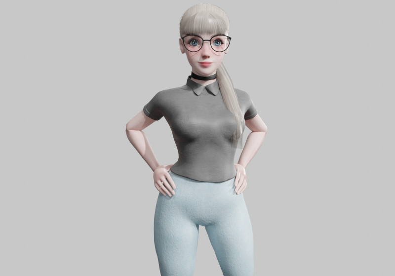Pretty Beautiful woman V24134 Model 3D .c4d .max .obj .3ds .fbx .stl .blend