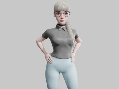 꽤 아름다운 여자 V24134 3D 모델