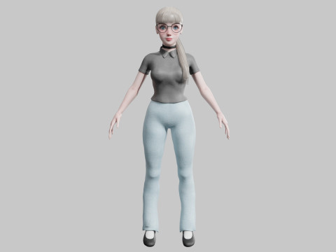 Pretty Beautiful woman V24134 Model 3D