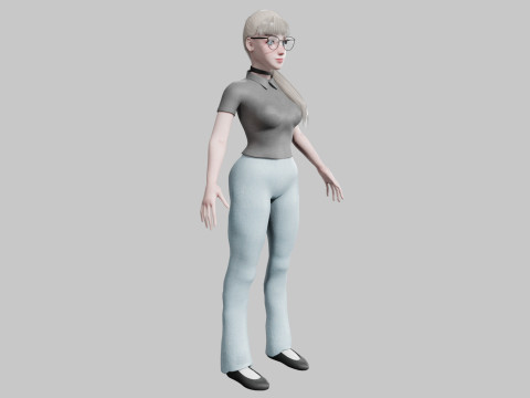 Pretty Beautiful woman V24134 Model 3D