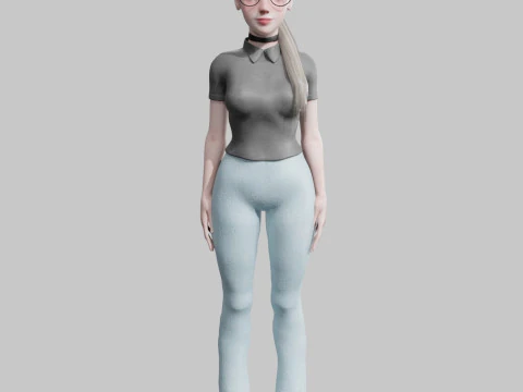 Pretty Beautiful woman V24134 3D Model